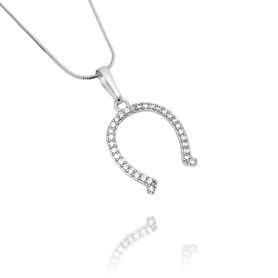 Pingente Ferradura Cravejada (Luck) (2,7cmX2,1cm) (Banho Prata 925) - Imagem 3