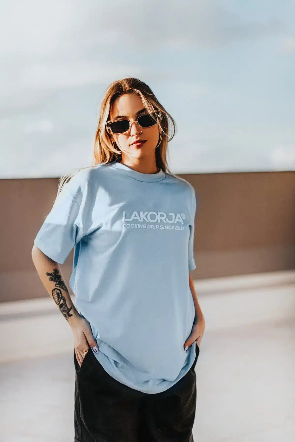 Camiseta Tubular Puff – powder blue - Imagem 1