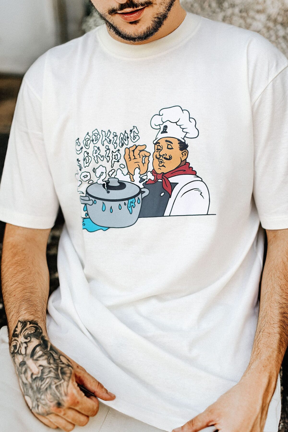 Camiseta 'Cooking Drip' - Off White - Imagem 1