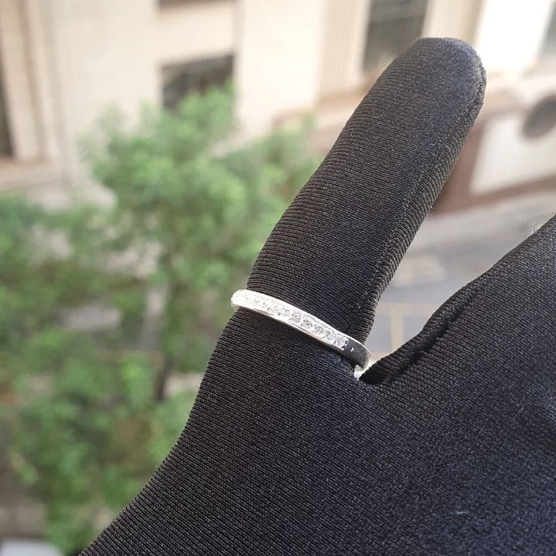 Anel Aparador 1 Fileira de 20 Pedras de Zircônia (PRATA 925 Italiana) - Imagem 4