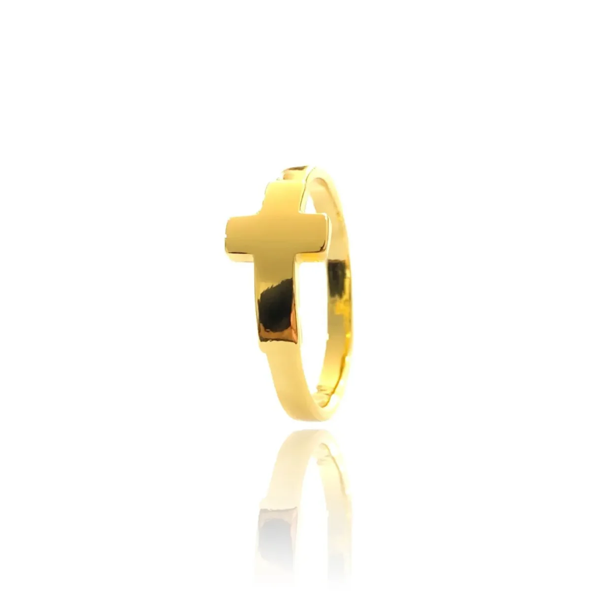 Anel Crucifixo (Banho Ouro 24k) - Imagem 1