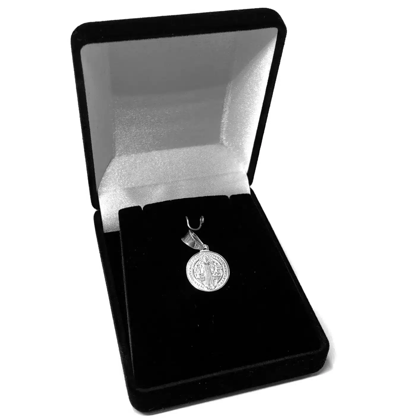 Pingente Medalha São Bento (Dupla Face) (1,7cmX1,5cm) (PRATA 925) - Imagem 3